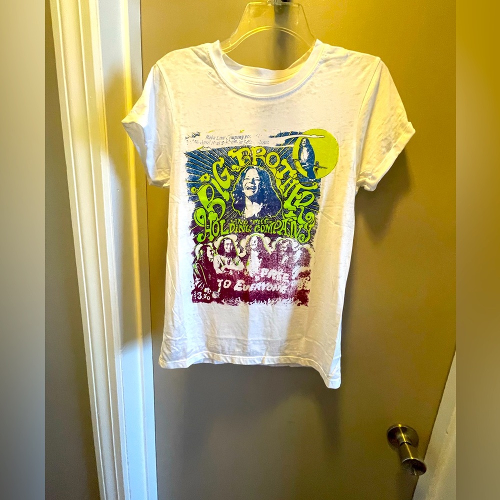 SALE Janis Joplin poster tshirt size XS Vintage Distressed Big Brother